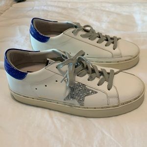 Golden goose hi star glitter blue accent 38
